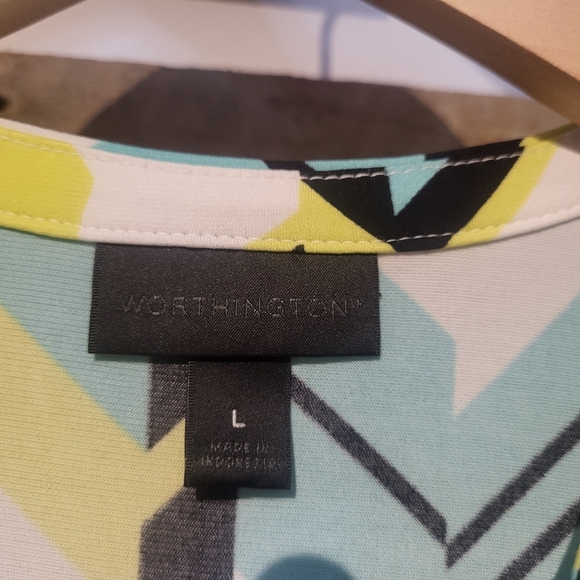 Worthington Chevron Patterned Women's Top - Multicolor - Picture 2 of 5